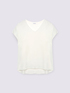 T-shirt bimaterica con scollo a V image number 4