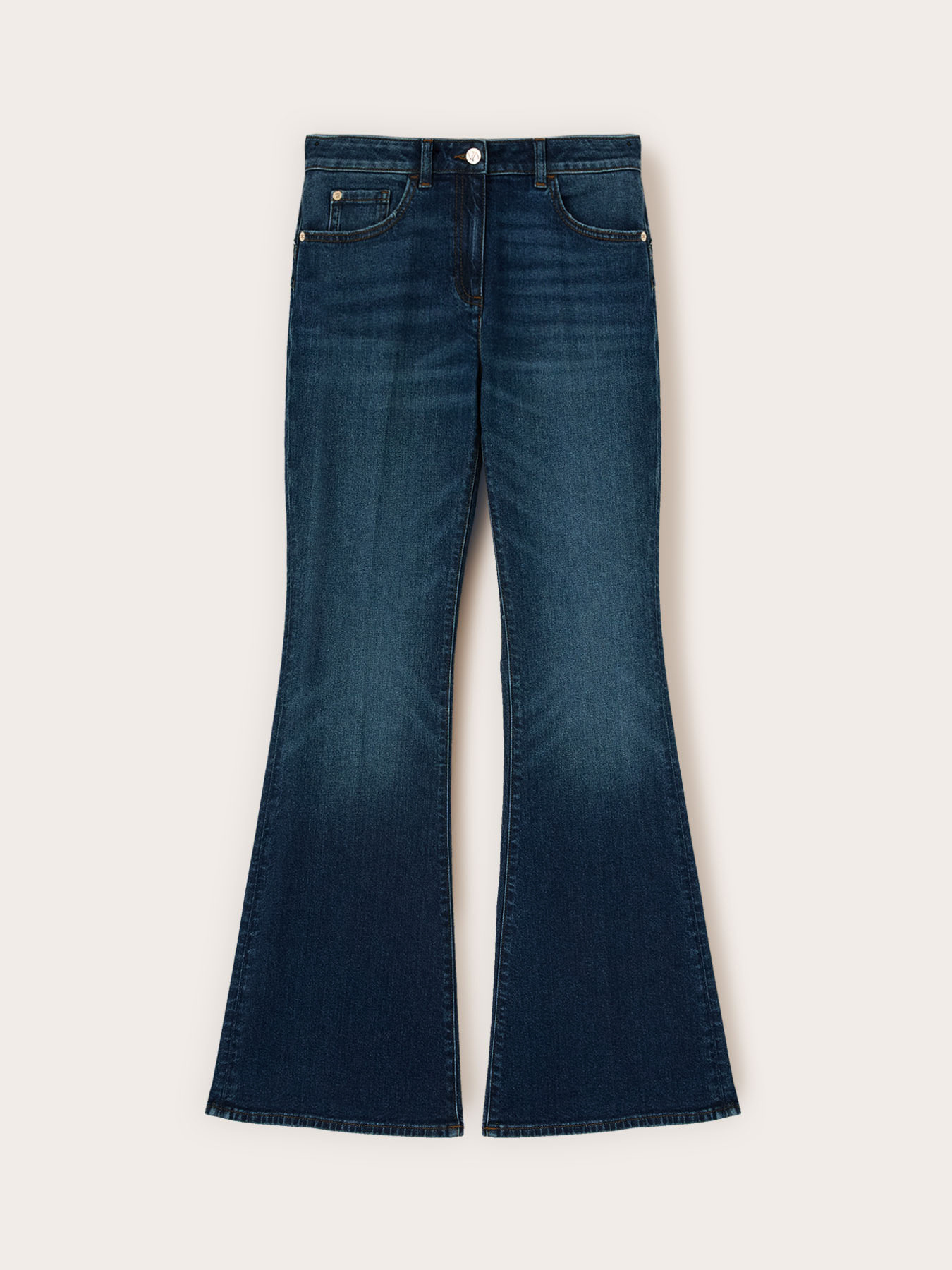 High-waisted push-up flare jeans image number 4