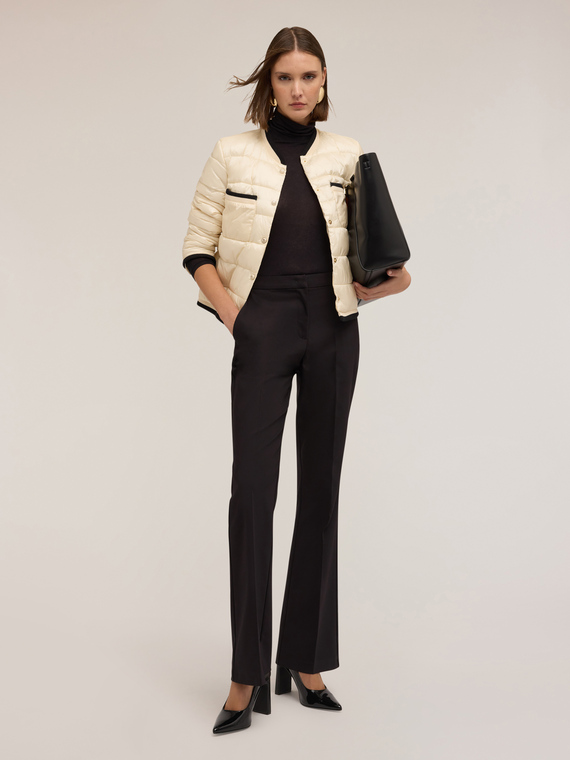 Flare pants in compact fabric