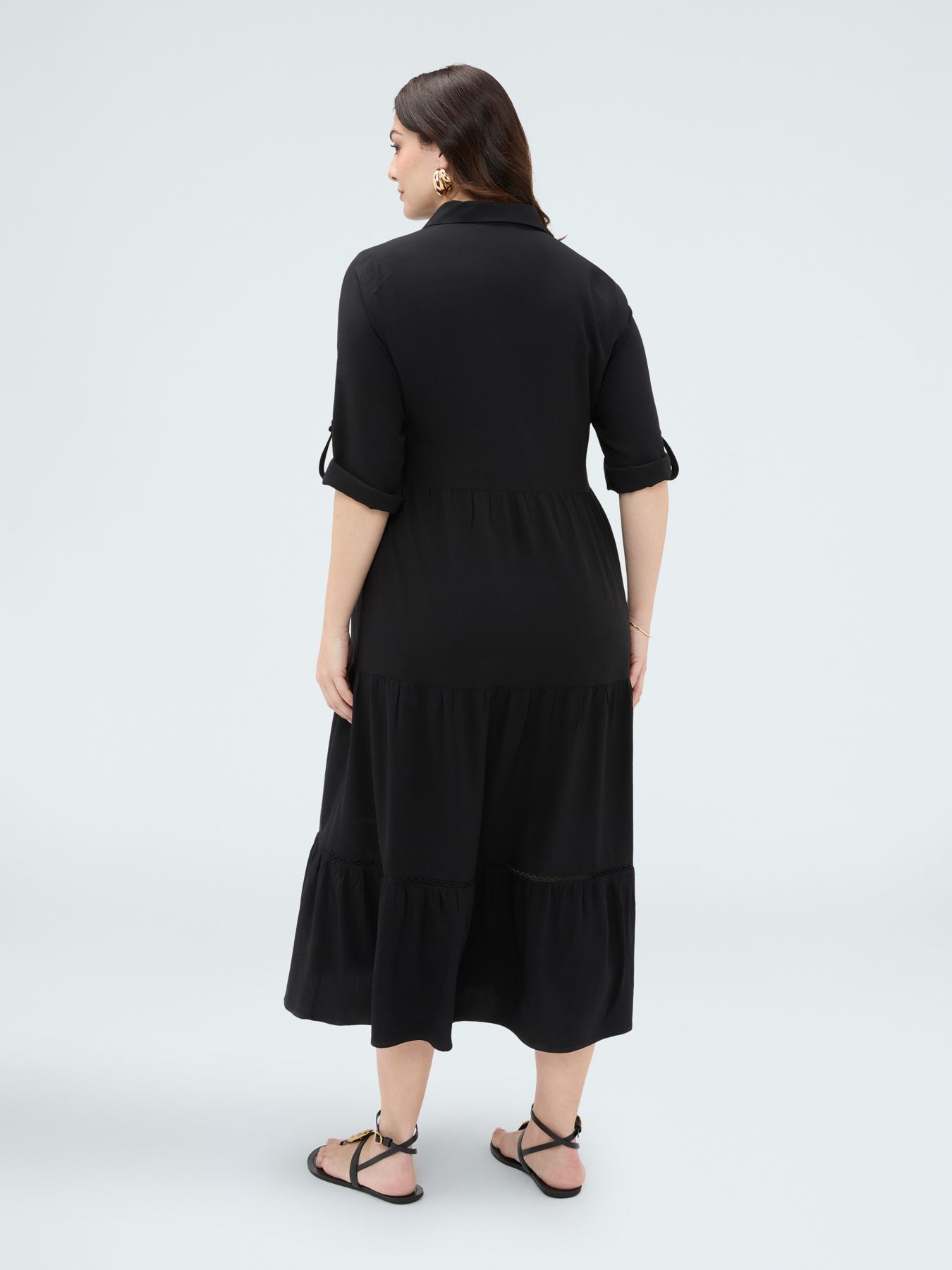 Langes Hemdblusenkleid aus Viskose image number 1