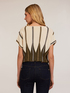 Pull kimono à rayures lurex en fil effet plissé image number 1