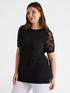 Sweater with openwork sleeves image number 3