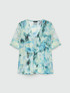 Blusa stampata con volant image number 4