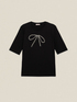 T-shirt with rhinestone bow image number 3