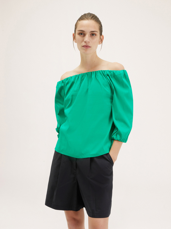 Blusa con scollo elastico off-shoulder
