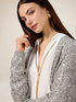 Durchbrochene Strickjacke mit Pailletten image number 2