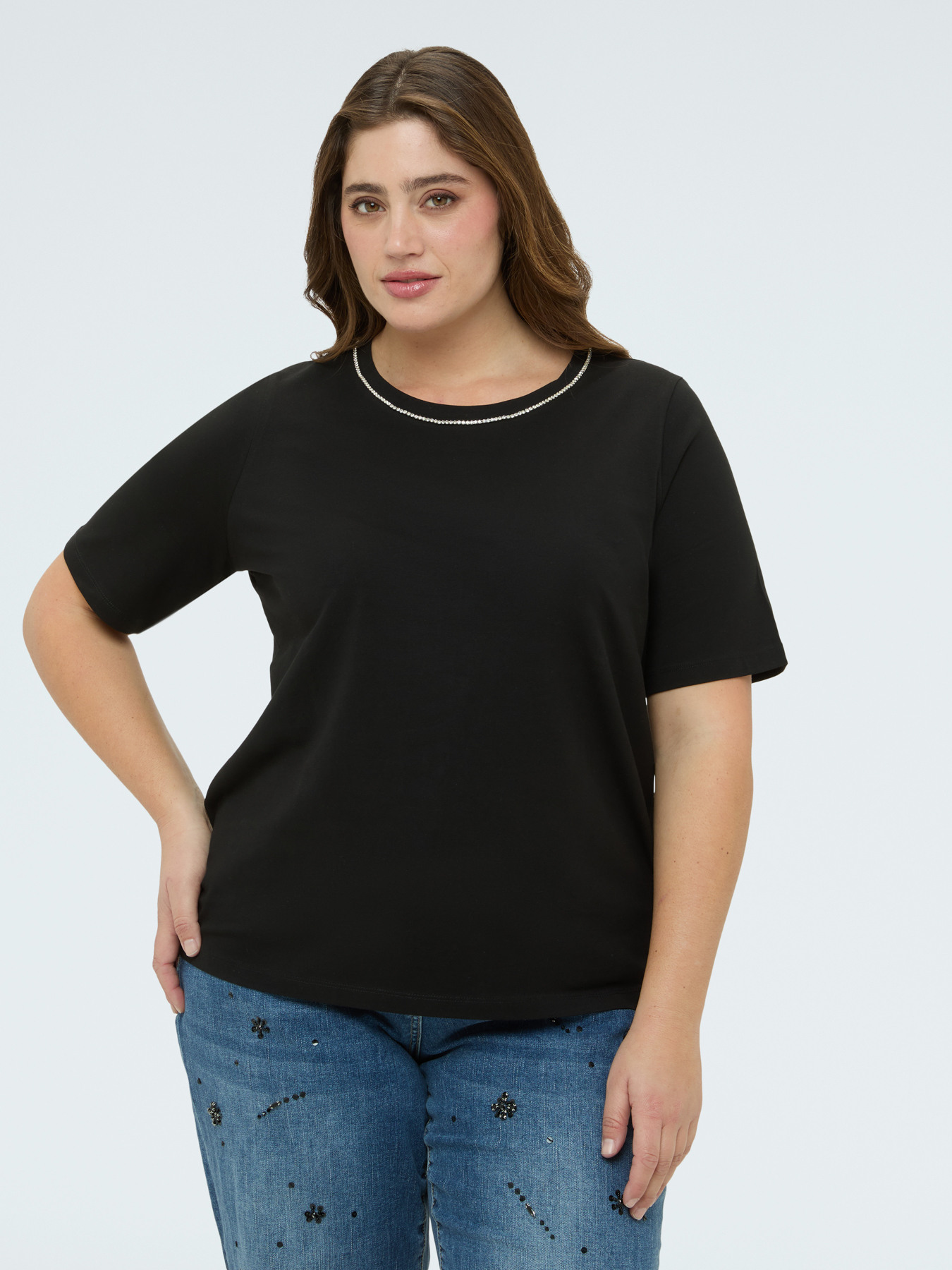 T-Shirt aus Baumwolle mit leuchtenden Applikationen image number 0