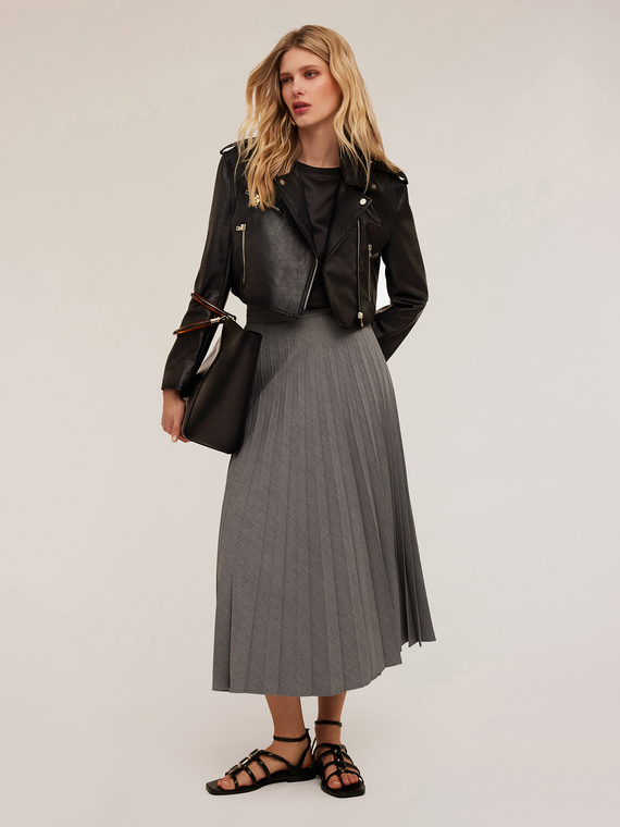 Pleated midi skirt