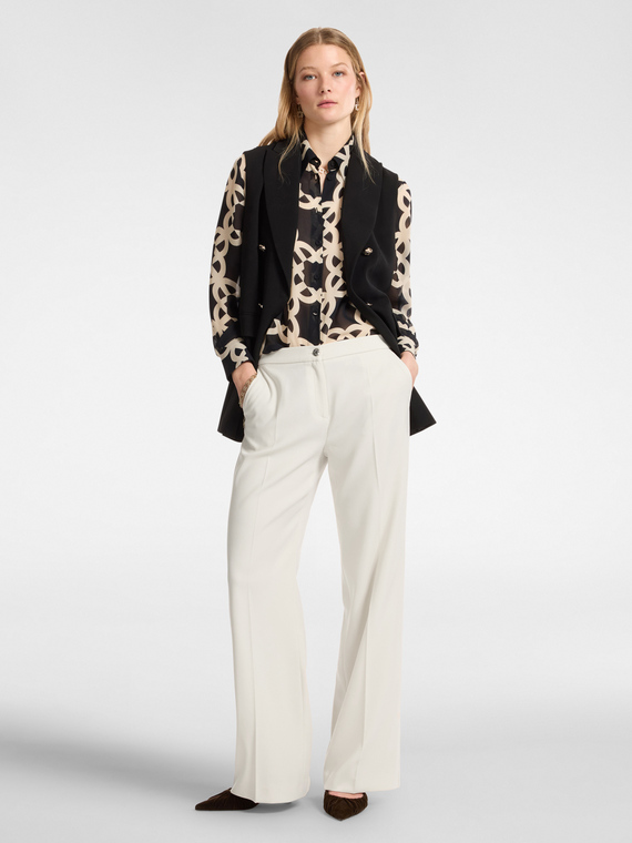 Pantaloni in tessuto crêpe stretch