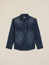 Denim shirt jacket with crystals image number 4