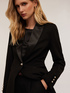 Single-breasted jacket with satin inserts image number 3