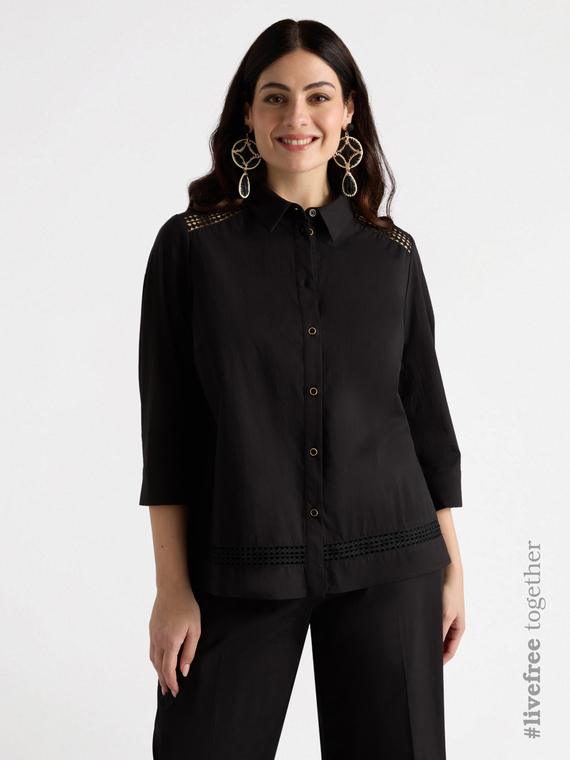 Shirt with a-jour edges