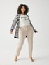 Gestreifter Maxi-Cardigan mit Mikro-Pailletten image number 0