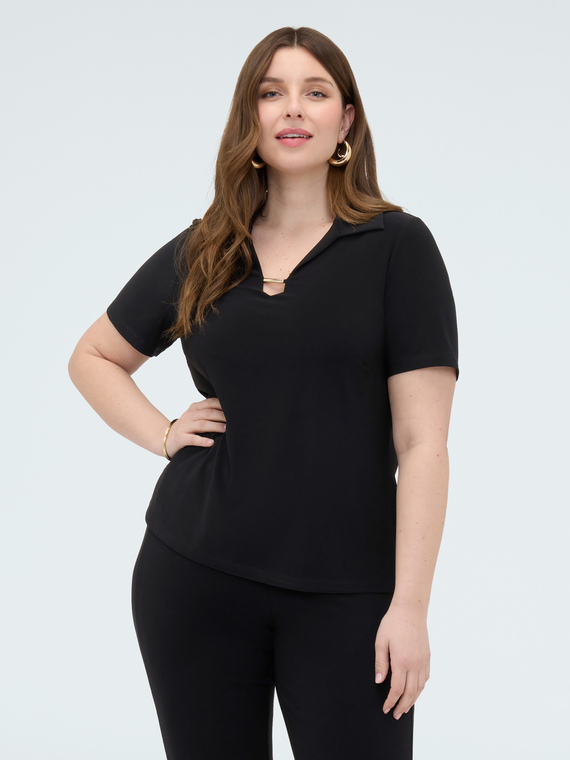 Jersey t-shirt with neckline detail