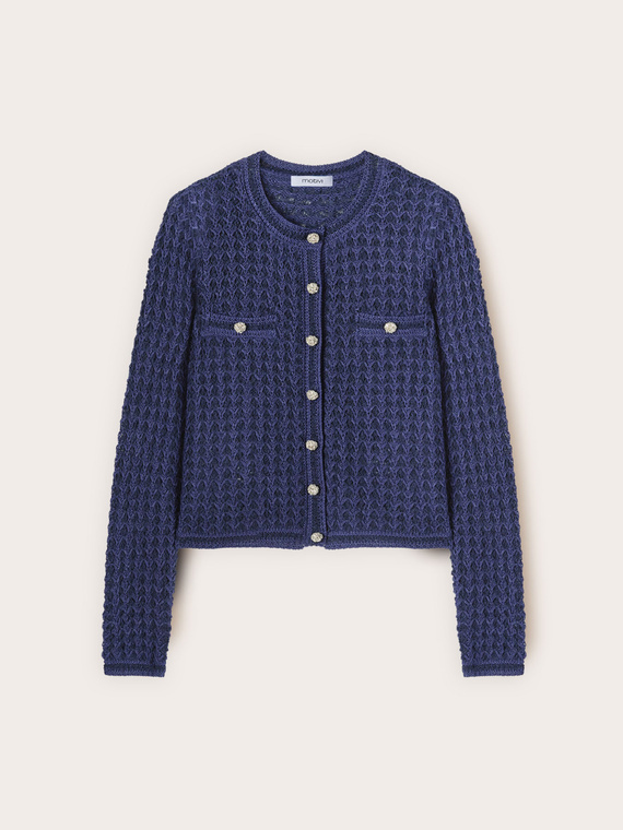 Openwork knit cardigan