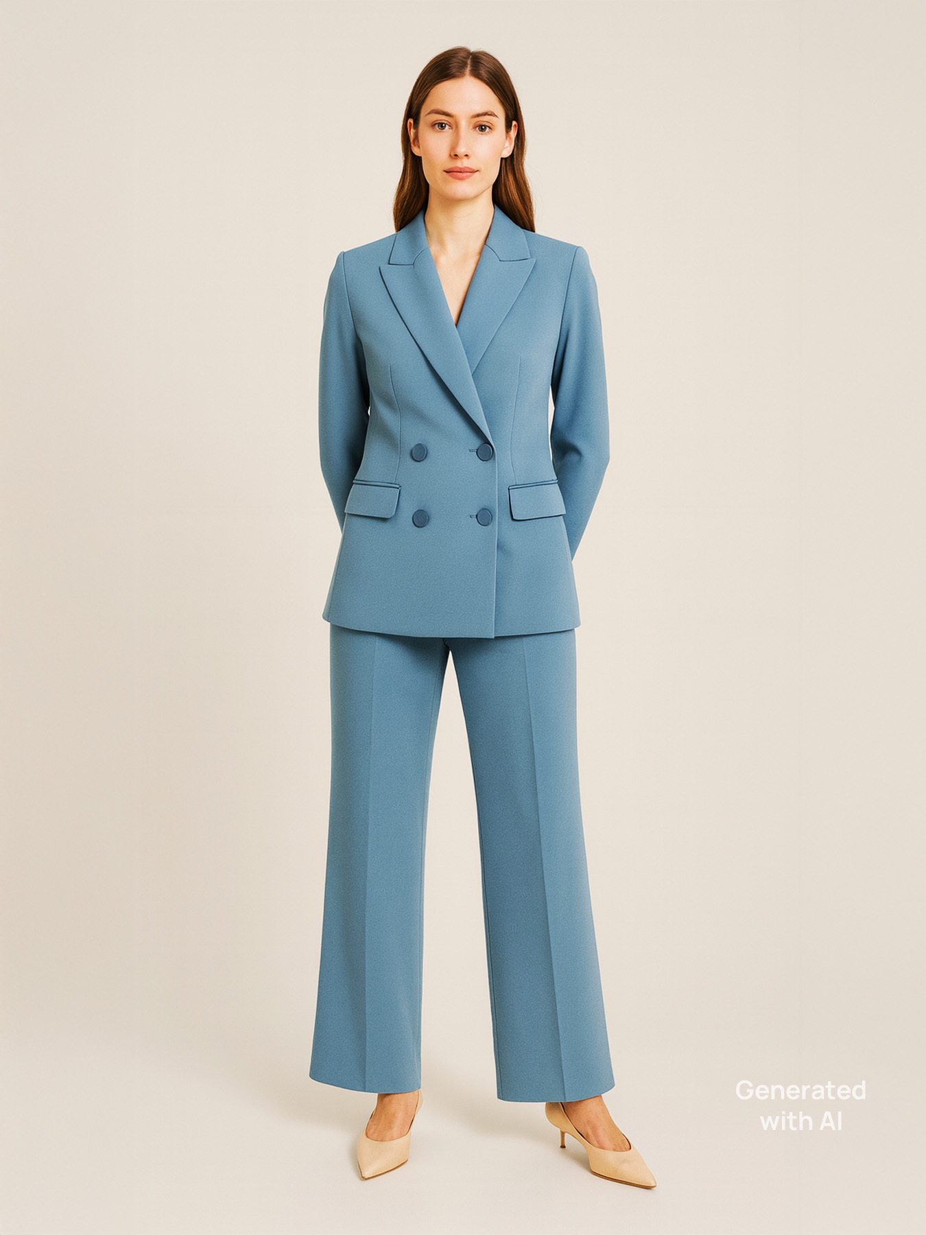 Wide-leg palazzo pants in crepe fabric image number 0