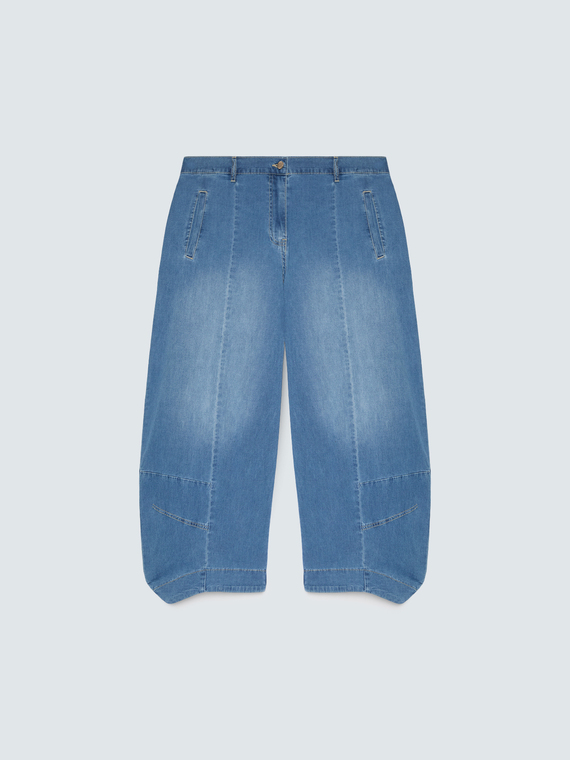 Baggy-Jeans aus Denim mit Washed-Effekt