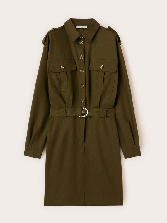 Chemisier militaire avec ceinture