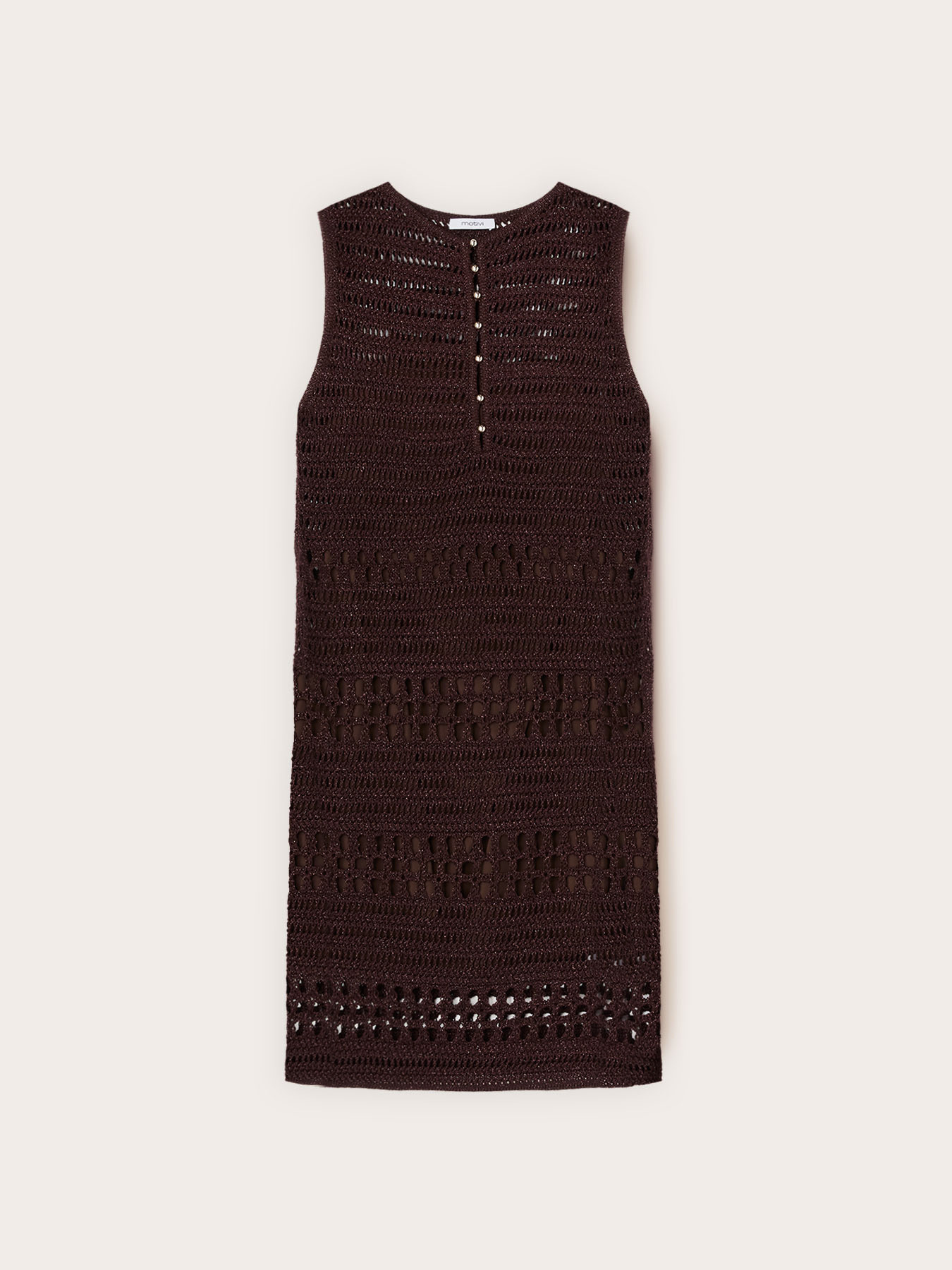 Crochet knit sheath dress image number 4