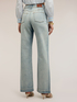 Wide leg palazzo jeans with side zips image number 1