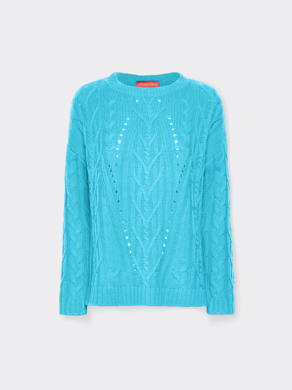 Wool sweater with workmanship