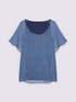 Two-material T-shirt with print image number 4
