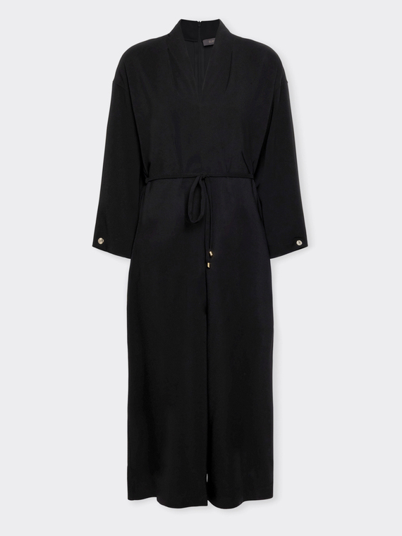 Jumpsuit in crepe fabric with belt