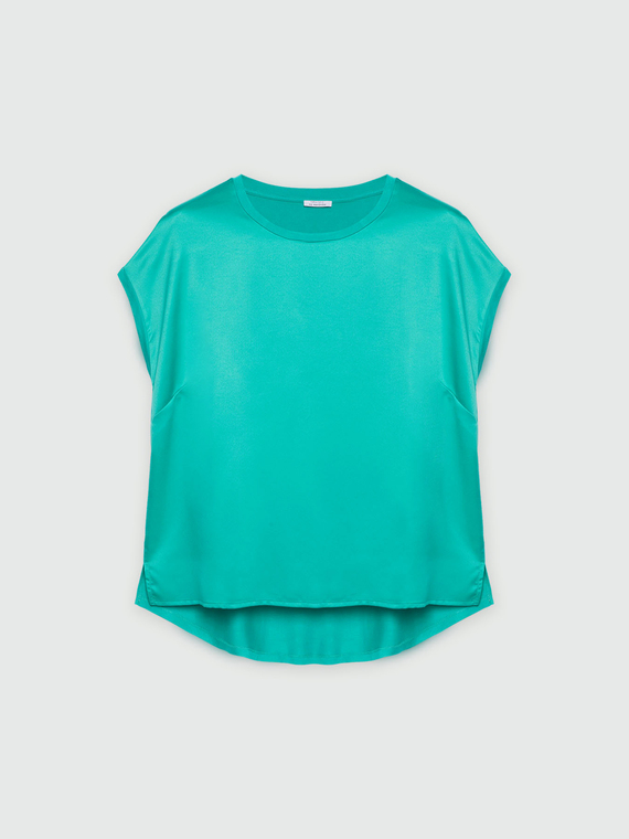 Bluse aus Satin und Jersey