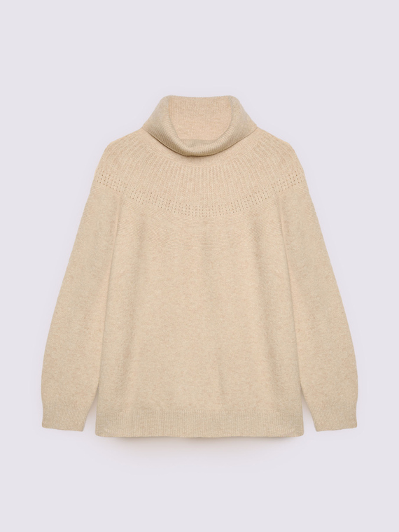 Maglia dolcevita con dettagli traforati