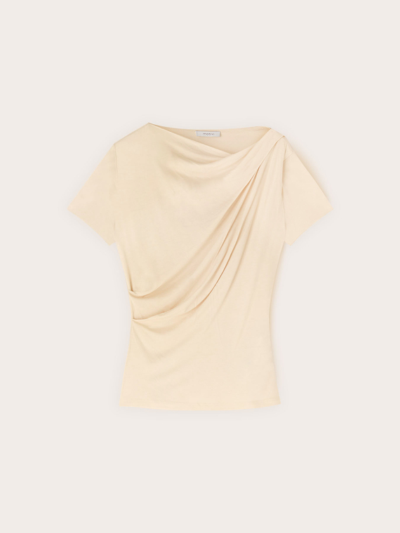 Draped jersey T-shirt