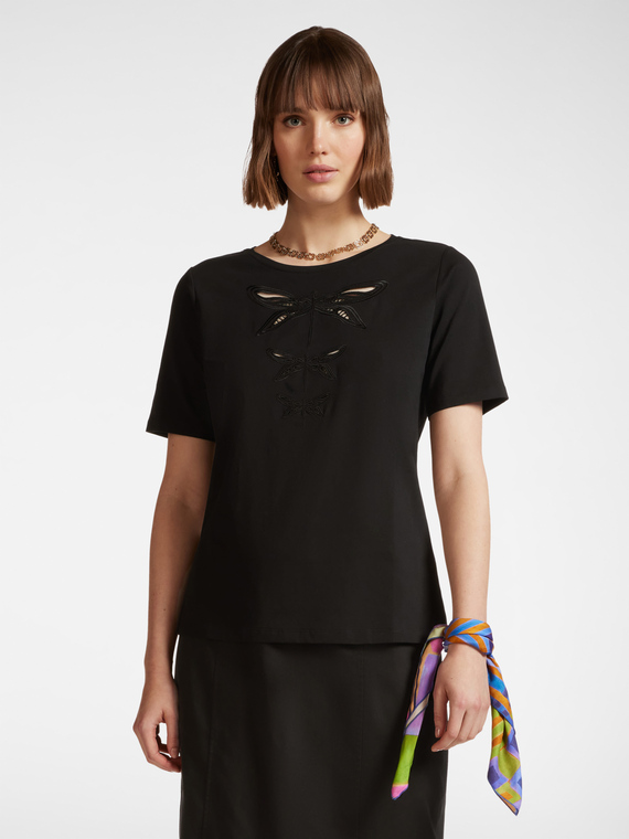 T-shirt avec broderie de libellules