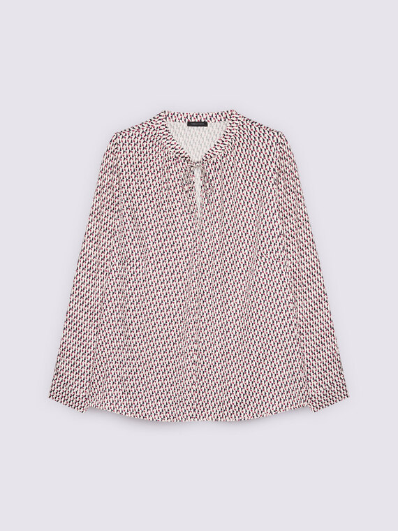 Blusa stampa geometrica in raso