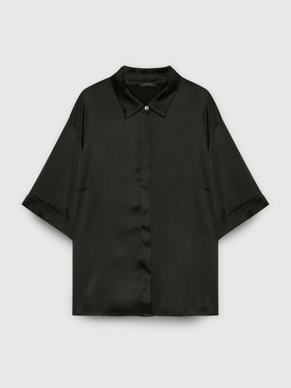 Stretch satin shirt