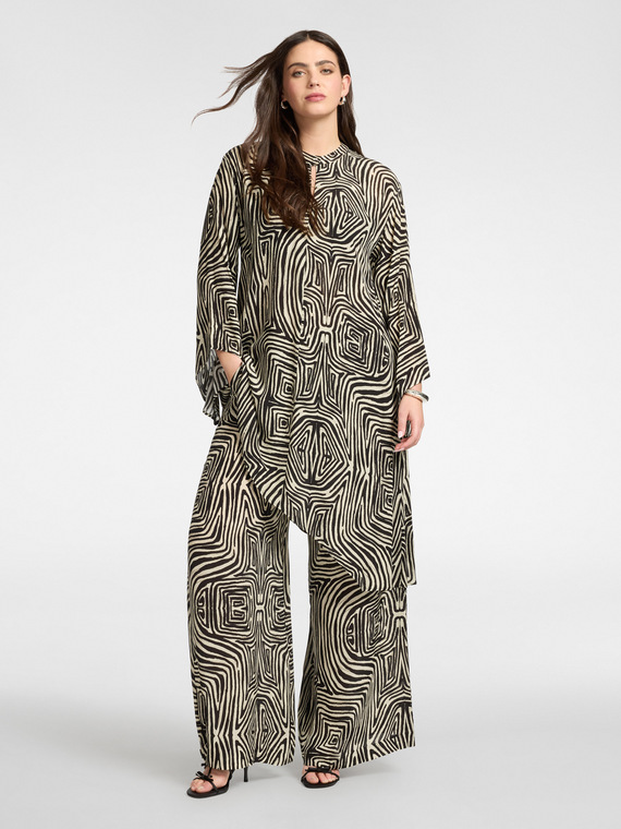 Printed viscose palazzo pants