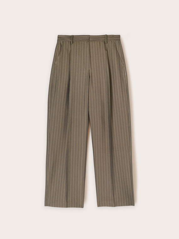 Pantalones wide leg de color tiza