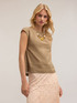 Voile blouse with back cut-out feature image number 0