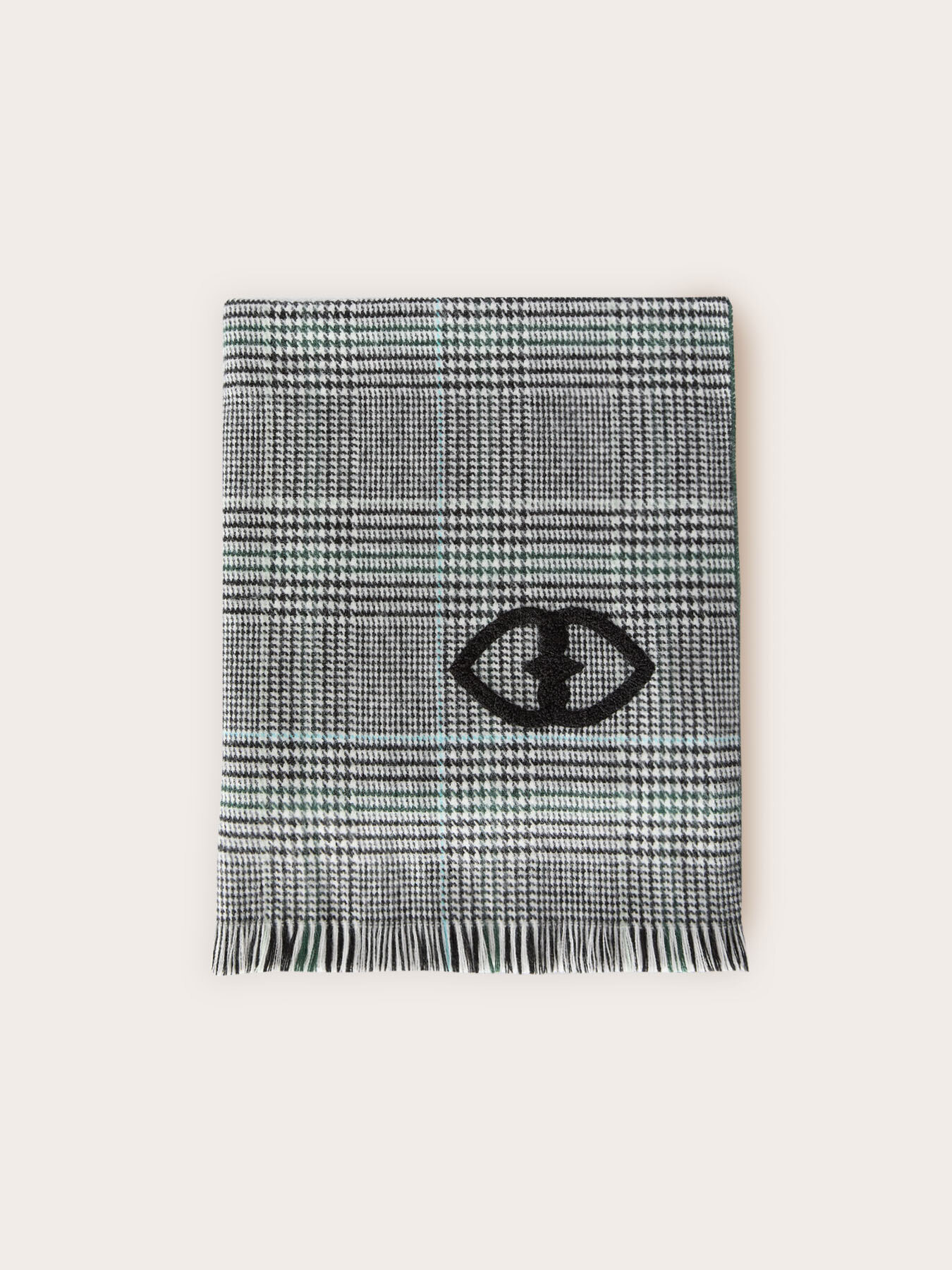 Houndstooth pattern jacquard scarf image number 1