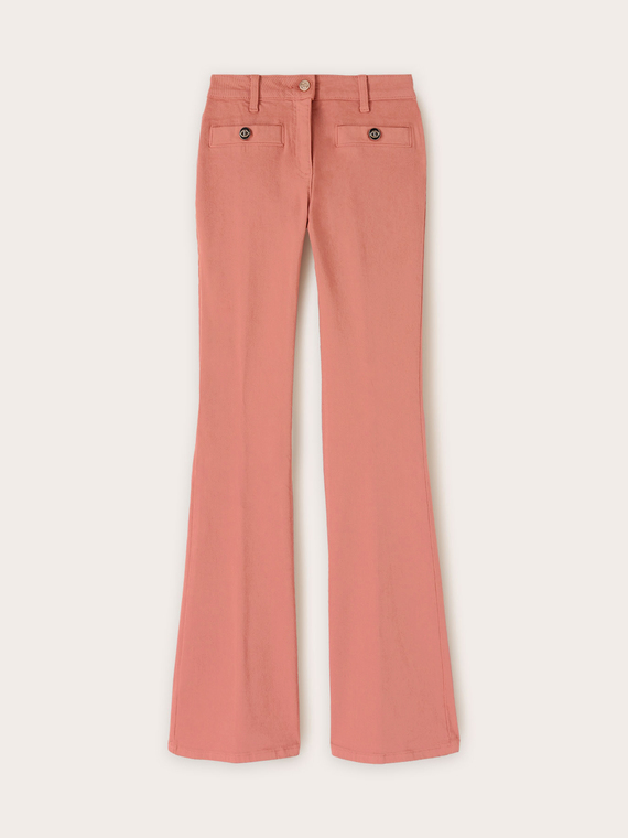 Pantalon évasé en drill de coton