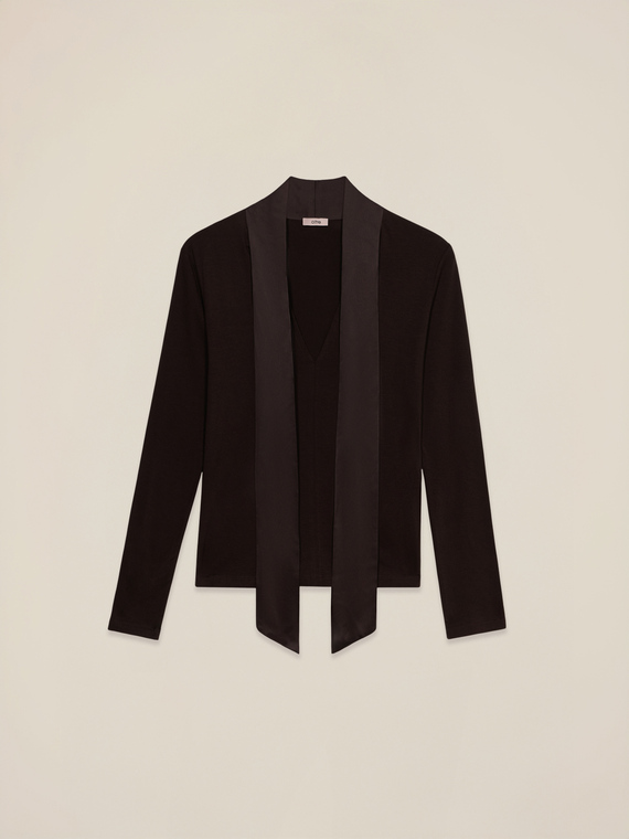 T-shirt con fusciacca in raso