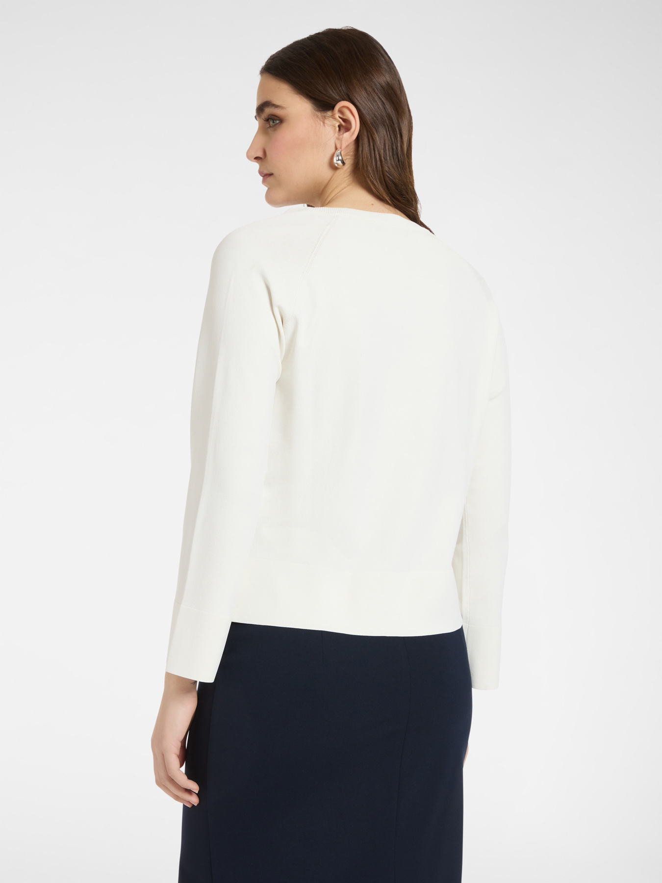 Cardigan girocollo misto viscosa image number 1