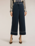 Cropped trousers with contrasting profiles image number 2