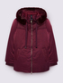 Bi-material down jacket with hood image number 4