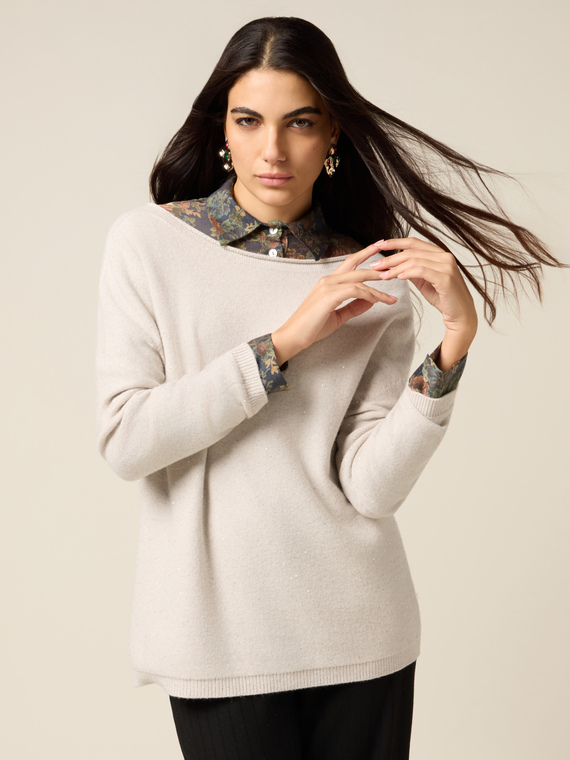 Maglia con micro paillettes