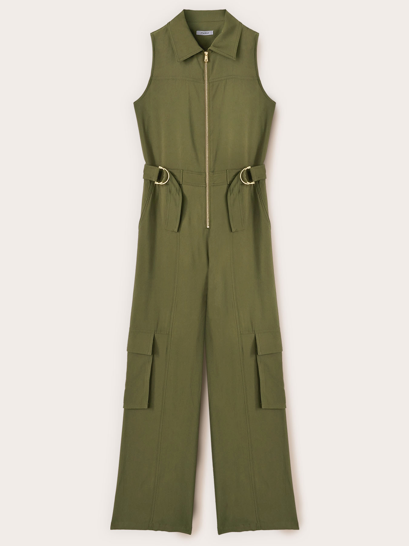 Long jumpsuit with cargo pockets image number 4