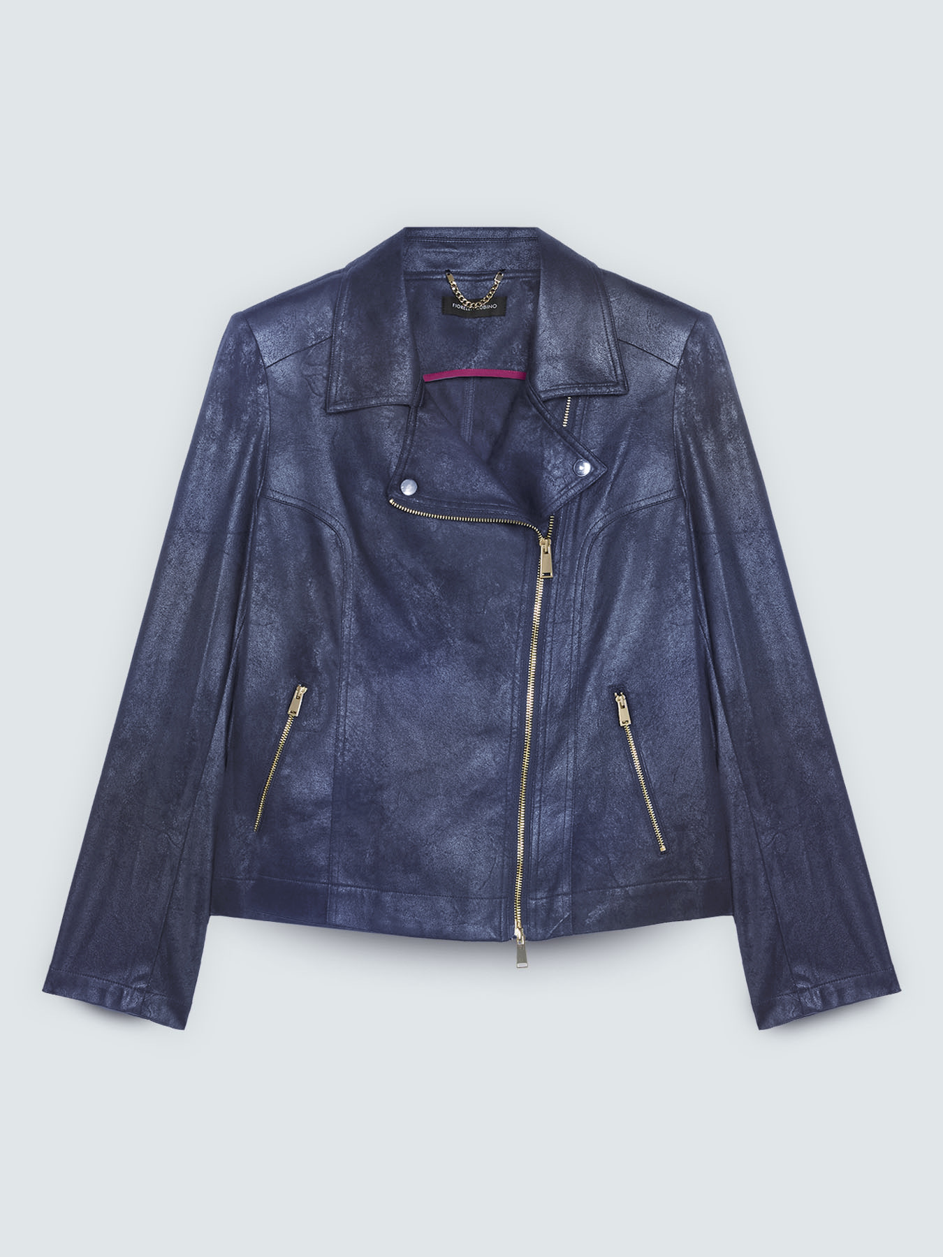 Biker jacket with asymmetrical zip image number 4