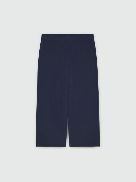 Pantaloni cropped ampi in jersey