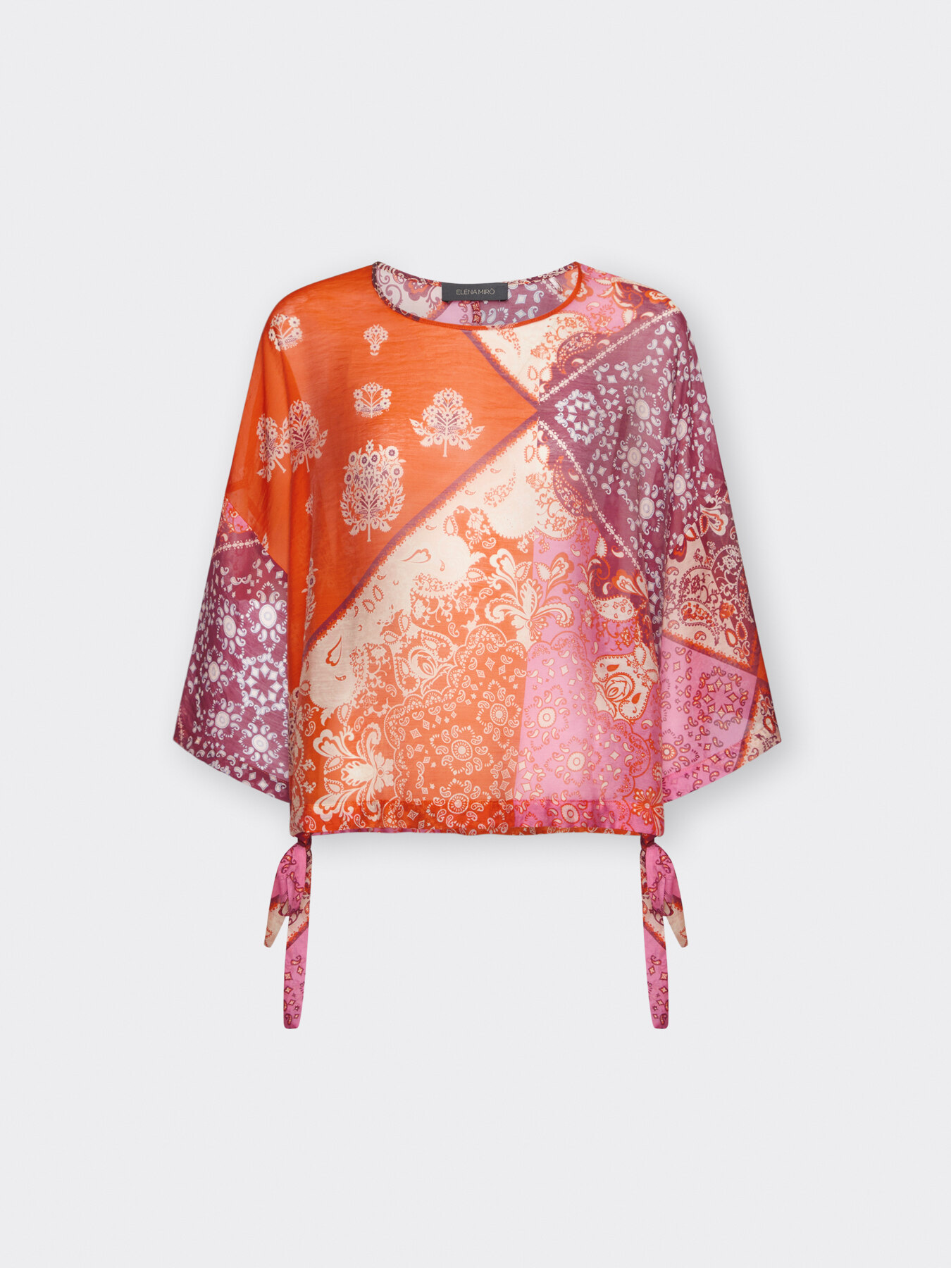 Blusa misto lyocell stampata image number 4