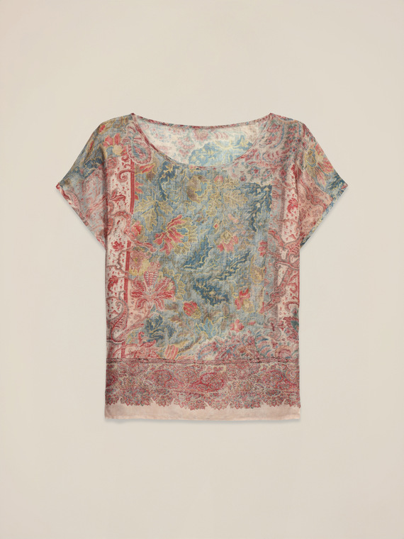 Blusa in raso fantasia