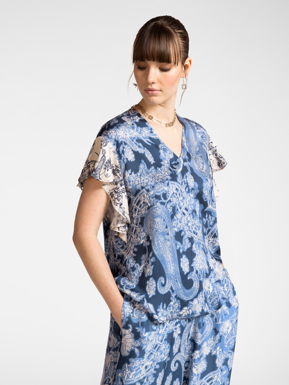 Dual print blouse