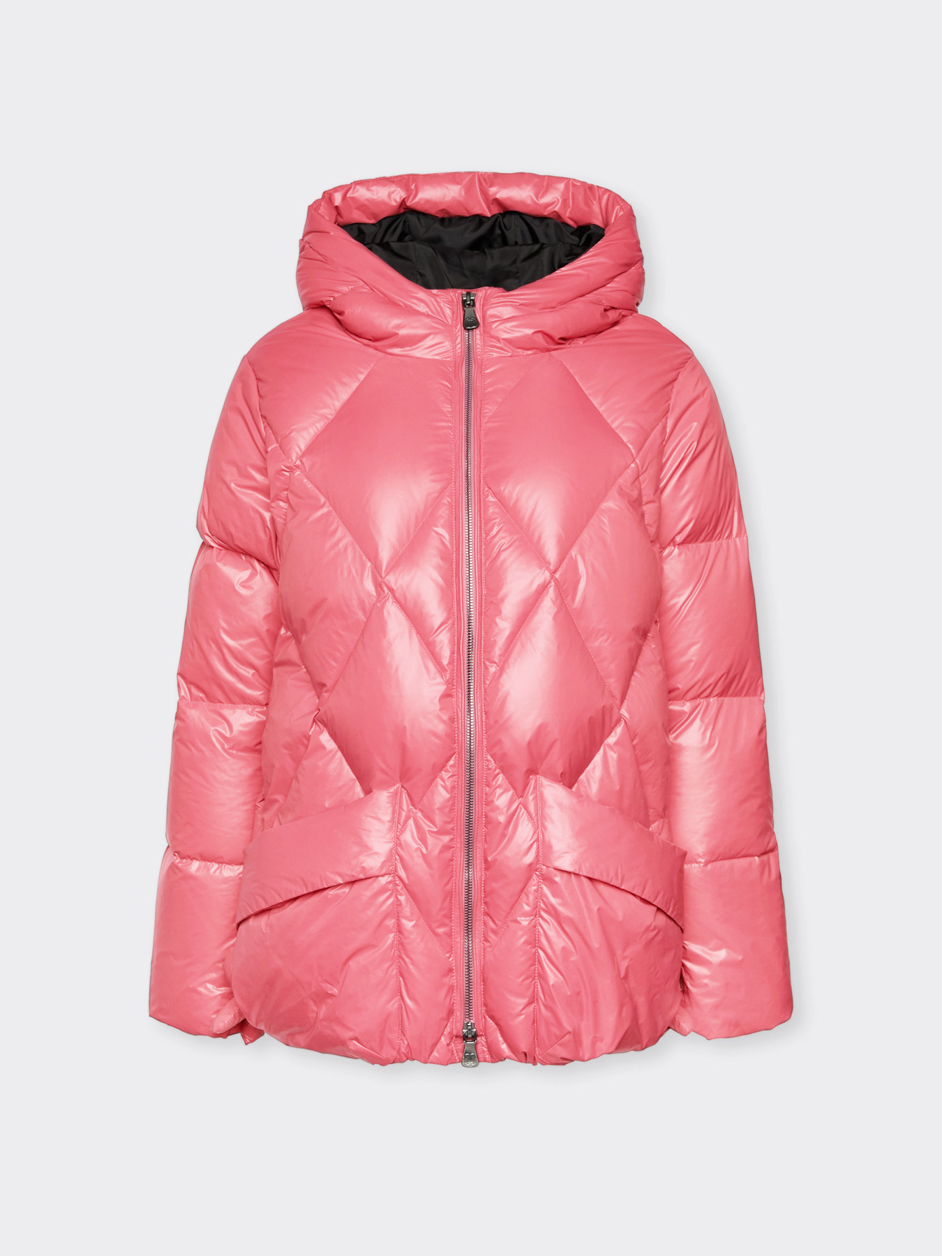 Chaqueta de plumas con estampado de rombos y bolsillos grandes image number 4